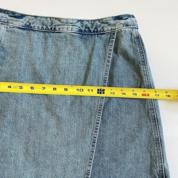 Ann‎ Taylor LOFT Denim Wrap Jeans Skirt Rae Hem Women’s Size 24/00 - Picture 11 of 11